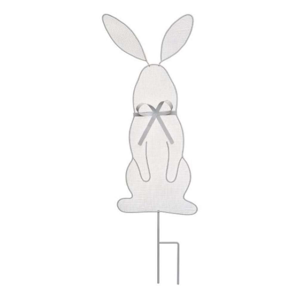 Light Gray Mesh Bunny Garden Stake